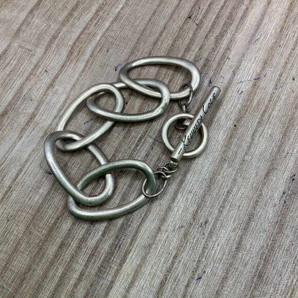 Kenneth Cole Distressed Gold Tone Link Bracelet - Picture 2 of 3